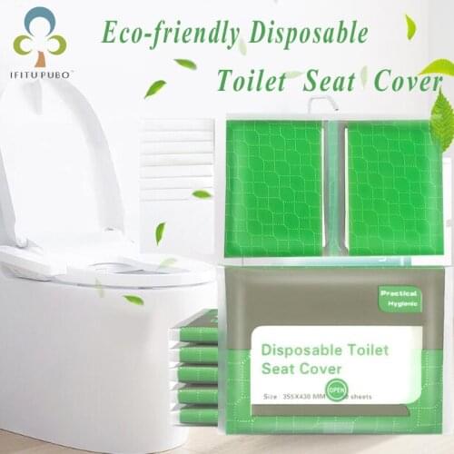 10Pcs/Pack Disposable Toilet Seat Cover 100% Waterproof Safety Travel/Camping Bathroom Accessiories Mat Portable GYH
