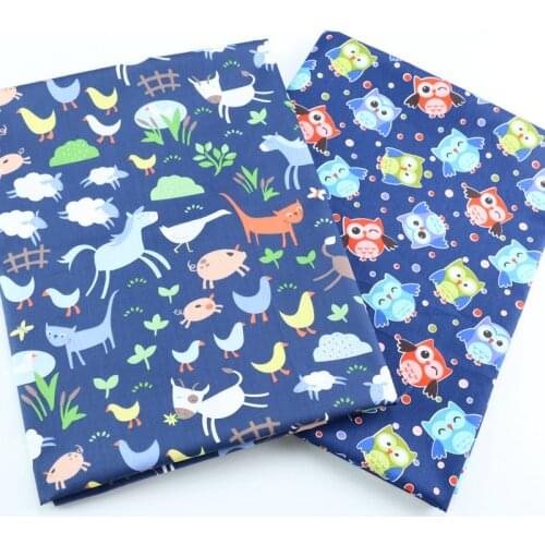Animals World 100% Cotton Fabric For Kids, DIY Bedding Textile Fabric,Sewing Quilting Fat Quarters Material For Baby&Child