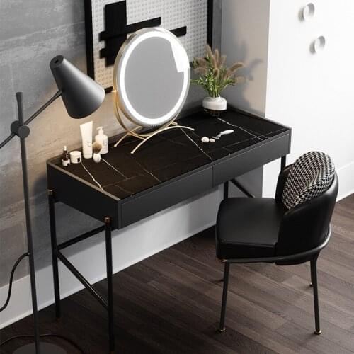 100cm Ins Light Luxury Makeup Table Light Luxury Wood Storage Cabinet Integrated Bedroom Marble Modern Simple Web Celebrity