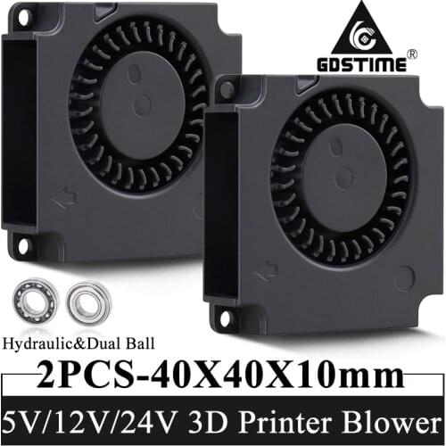 2PCS Gdstime For 3D Printer Parts 40mmx40mmx10mm 4cm 5V 12V 24V 4010 40mm DC Cooling Turbo Blower Fan