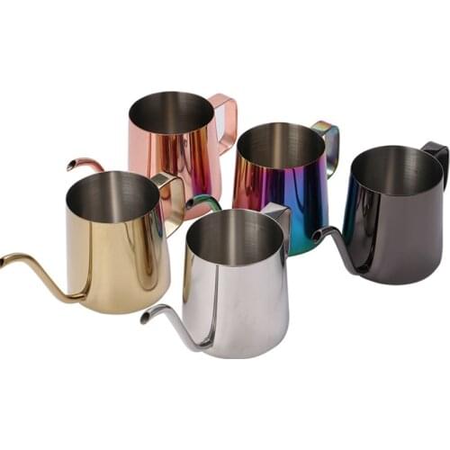 250ml/350ml Stainless Steel Teapot Drip Coffee Pot Gooseneck Spout Long Mouth Spout Kettle Cup Home Kitchen Tea Tool For Barista