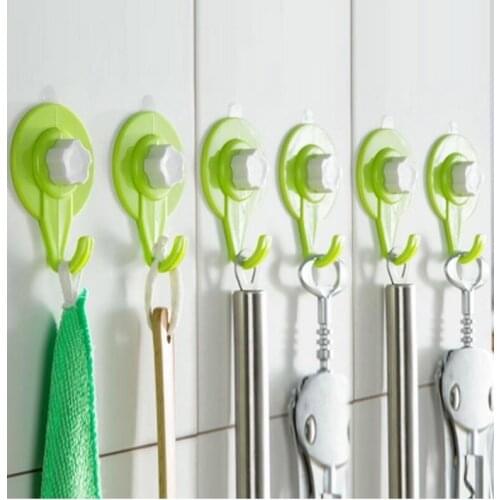4 Pcs/lot Sucker hook super glass wall hooks strong bearing creative kitchen bathroom vacuum hook
