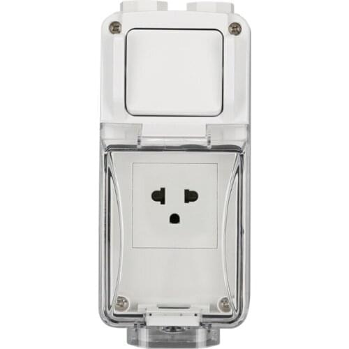 US/UK Plug Electrical Wall Socket Waterproof Outdoor Weatherproof Power Outlet E5BE
