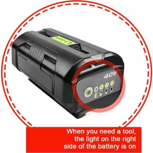 Powtree Ryobi 40V LED 6000mAhOP4026A OP4050 RY40502 RY40200 RY40400 L50