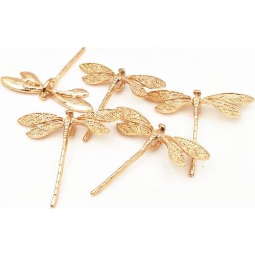 SIXTY TOWFISH 10 Pieces DIY Jewelry Accessories 42*35mm Metal/Alloy KC Gold Color Insect Charms Pendant