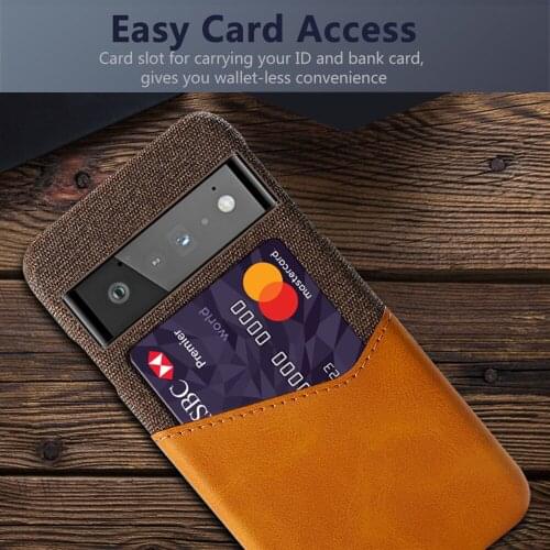 Business Case For Google Pixel 6 Pro 6pro Coque Luxury Febric Card Holder Cover For Google Pixel6 PRO 5G 6.67" 2021 Capa Funda
