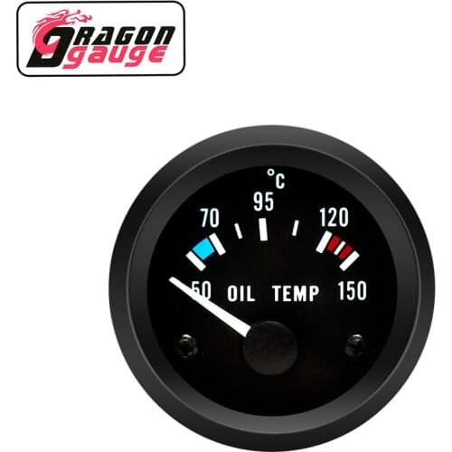 「DRAGON」 52mm Oil Temperature Gauge With Oil Temperature Sensor 50~150℃ High-quality Economical Car Gauge Fit for 12V Car