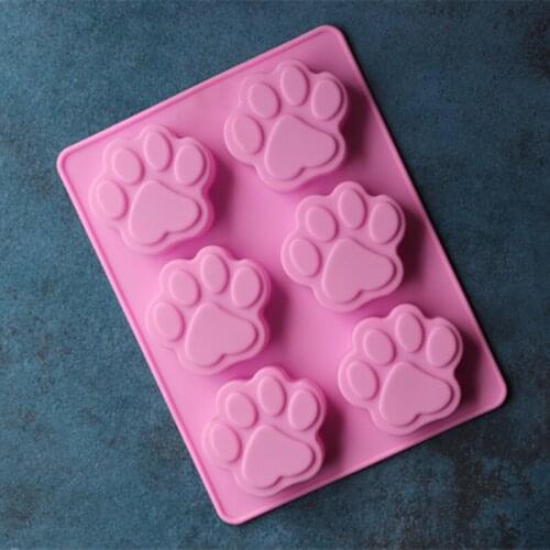 Six Sets Of Silica Gel Cake Molds For Dog Footprints 6 Sets Of Handmade Soap Molds For Cat PAWS A753
