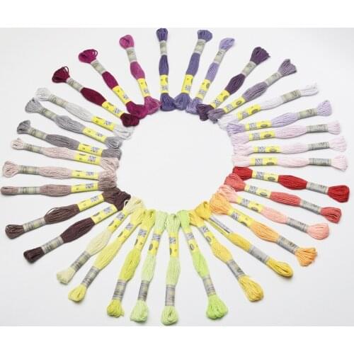 35 NEW DMC Colors Cotton Floss Cross stitch Embroidery Thread 6 strands Double Mercerized Singed Egyptian long fiber