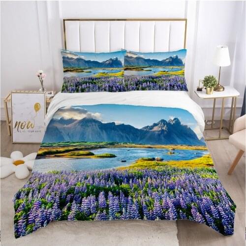 Landscape Duvet cover set 240x220 200x200 Bedding set Twin Queen King Double Bed linens Quilt cover Bedclothes mountain
