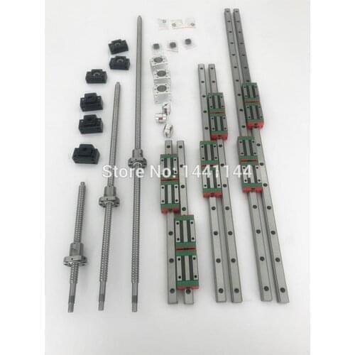 6 sets HGR20 - 500/1500/2200mm linear guide rail + SFU1605 ballscrew +SFU2005+BK/BF12+BK/BF15+Coupling+Nut housing for cnc parts