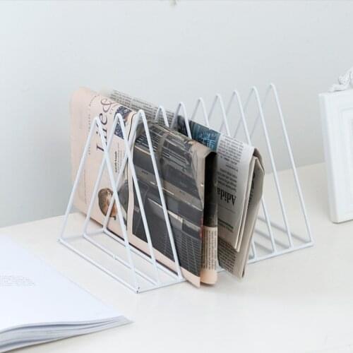 Nordic Minimalist Metal Desktop Bookshelf Holder For Home Office Newspaper Magazine Organizing Beautiful