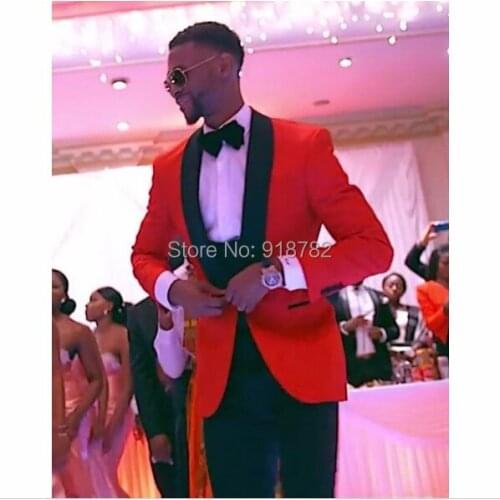 New Arrival 2016 Morning Style Dinner Party Suit Red/White Jacket Mens Groom Wedding Suits Tuxedo Bridegroom Coat+Pants+Vest+Bow