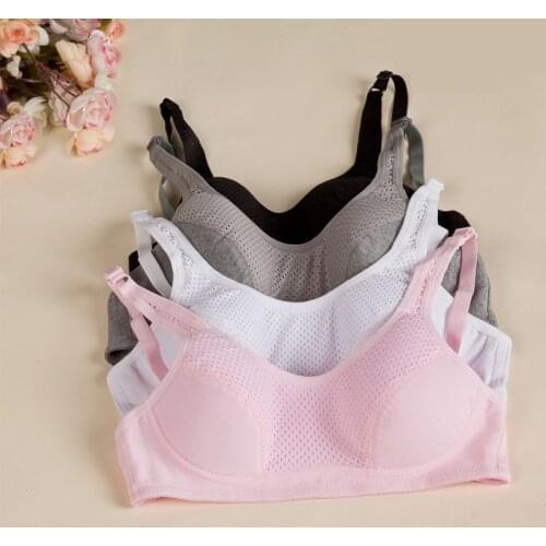 2018 spring and summer girls solid color cotton lingerie thin models gather adjustable bra Man