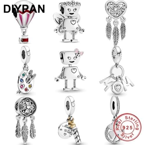 Fit Original Pandora Charms Bracelet Real 925 Silver Bella Bot Charm Beads Berloque DIY Jewelry For Women Berloque