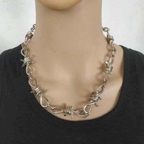 Punk Thorns Iron Unisex Choker Necklace Hip Hop Fashion Necklace Accessry Streetwear