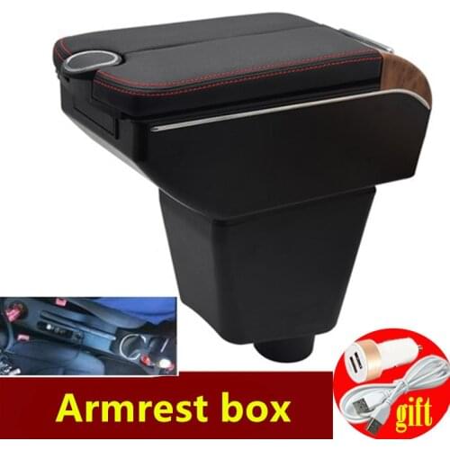 For Renault Clio 3 Captur Armrest box Double doors open 7USB Centre Console Storage Box Arm Rest