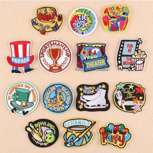Pulaqi Self-adhesives Patches 3M Film Comic Theater Stick-on Men Kids Hat Clothing Embriodered Patch DIY Decoration Stickers F