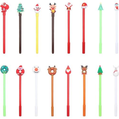 Christmas Gel Pen Cartoon Santa Claus Elk Snowman Christmas Series Neutral Pen Student Stationery Office Signing Pen 16 Design