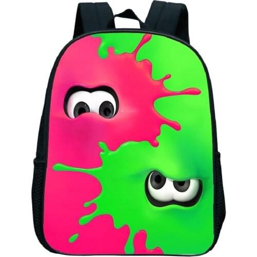 12 Inch Splatoon 2 Kindergarten Backpack Toddler Cartoon School Bag Boys Girls Primary BookBags Kids Bagpack Children Best Gift
