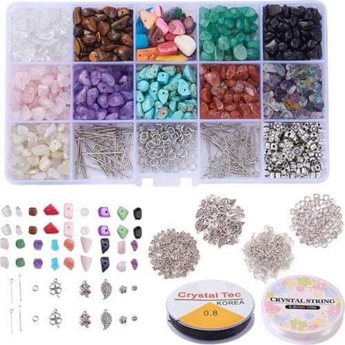 Crushed Stone Natural Stone Beads Bracelet Handmade Beaded Material Diy Jewelry Accessory Set