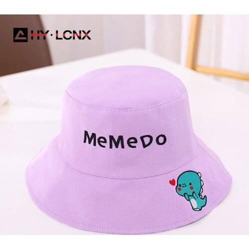 Korean Spring Baby Outdoor Fashion Breathable Fisherman Hat Boy Letter Embroider Cotton Sun Hat Girl Foldable Flat Bucket Hat