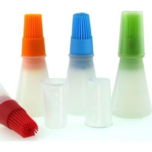 Silicone Oil Bottle Brush Measuring Cup Cover Controllable Ingress Oil Brush Barbecue Oil Brush Oil Bottle Pot Cake Baking
