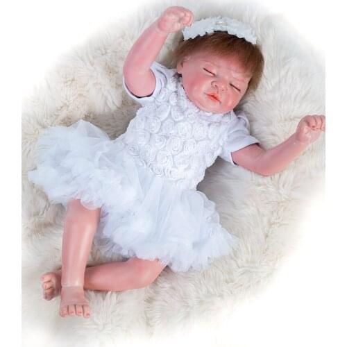 Cute NPK princess doll 19 inch silicone baby reborn princess dolls for girls toys 48 CM gift to the girl baby birthday surprises