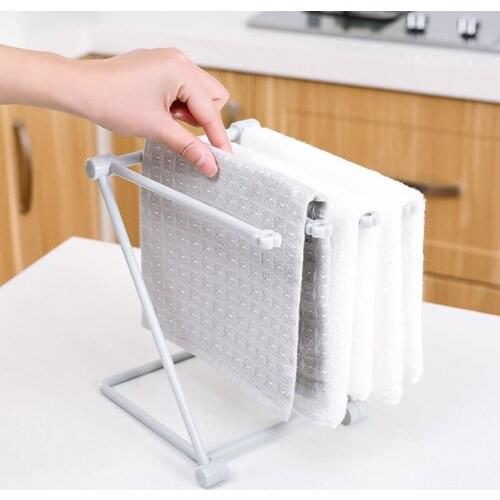 Folding Cloth Storage Rack Countertop Dishcloth Cleaning Dryer Shelf Cup Hanging Holder Bottle Drying Rack