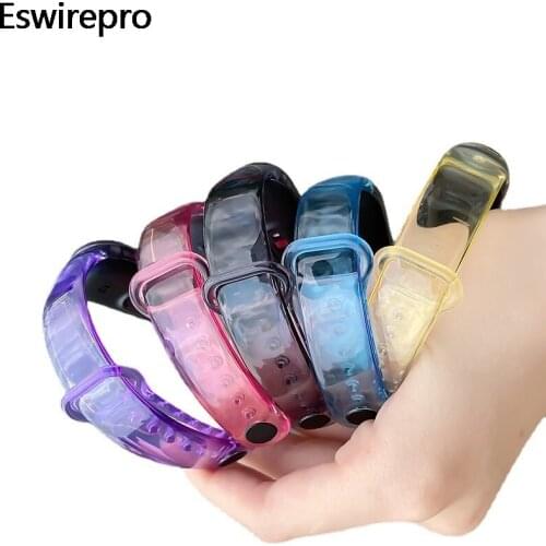 TPU Bracelets for Xiaomi mi band 3 4 5 6 Wristband Discoloration Transparent Replacement Strap ремешок на mi band 4 5 6 Straps