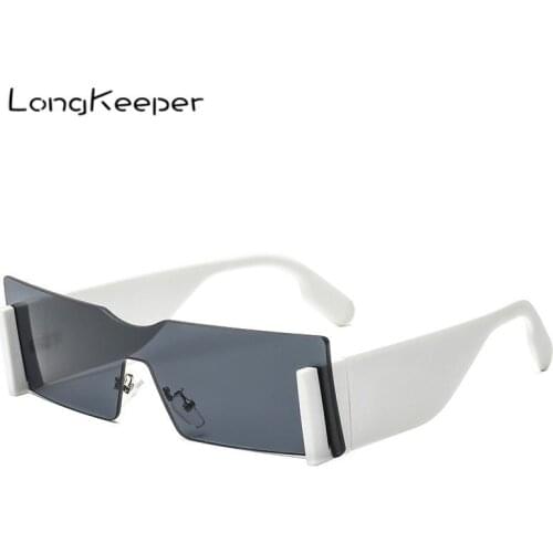 VIntage Punk Fashion Sunglasses Women Classic Small Rectangle Sun Glasses Female One Piece Rimless Eyeglasses Male Gafas De Sol