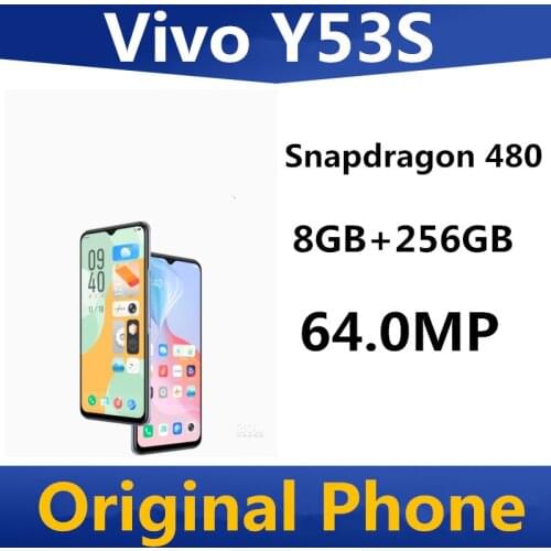 DHL Fast Delivery Vivo Y53S 5G Cell Phone 6.58" 90HZ 8GB RAM 256GB ROM 64.0MP 5000mAh Fingerprint Snapdragon 480 Octa Core OTA