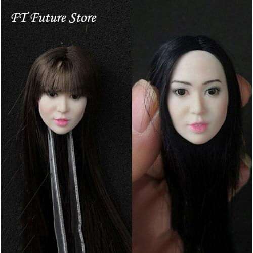 In Stock Collectible 1/6 Scale Sexy Japanese Female Actress Aoi Sola Head Sculpt Model with Planted Hair for 12 inches Body