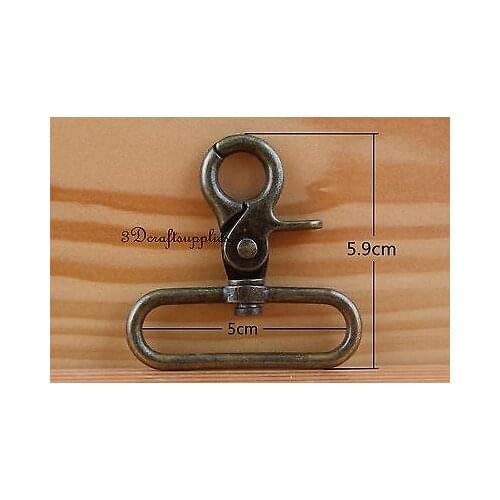 Lobster Clasps Clips Claw purse hooks Swivel snap hooks Anti brass 50 mm CK71