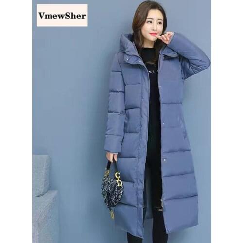 VmewSher New Winter Women Parkas Coats Casual Long Sleeve Hooded Jackets 2020 Autumn Warm Solid Zipper Plus Size Parka Outwear