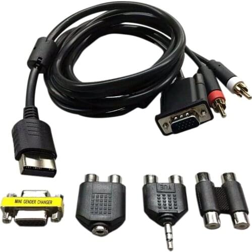 1.8M/6Ft for SEGA DC Game Console to VGA Video Effect and Audio Cable to Monitor Projector TV Audio Cable with Adapter