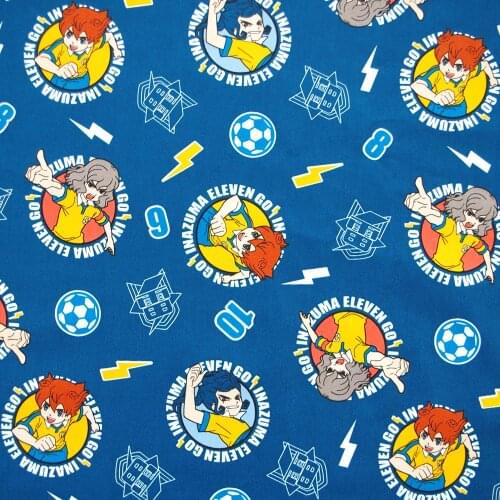 1 yard Cotton Canva Fabric for sewing pathwork, bedding, hadmaking- inazuma eleven go, football boy (width=145cm)