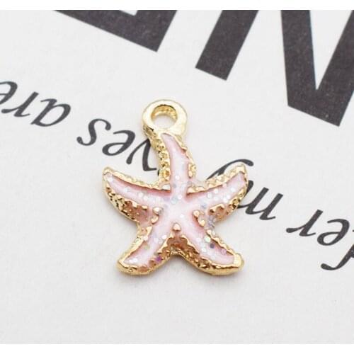 10pcs Oil Dripping Pearl Conch Starfish Shell Charms DIY Making Handmade Jewelry Necklace Jewelry Accessories