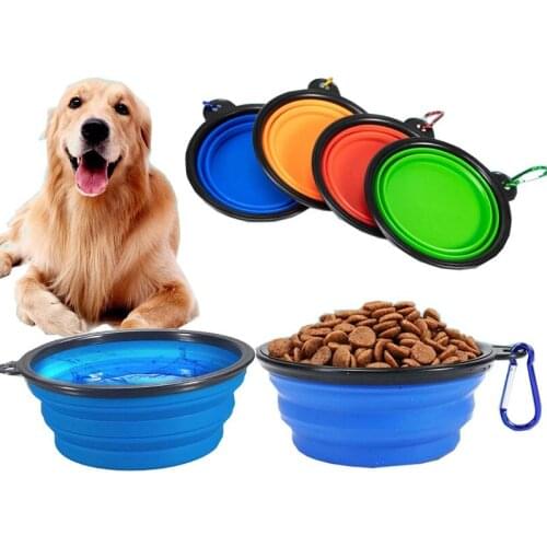 1000ml Large Collapsible Dog Pet Folding Silicone Bowl Outdoor Travel Portable Puppy Food Container Feeder Dish Bowl
