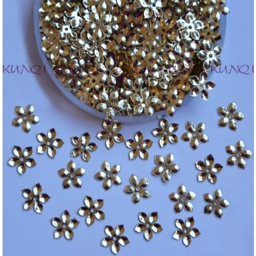 1600pc/2800pc 10mm Plum Blossom Flower Cup Golden Loose Sequin Paillette Sewing,Wedding Craft,Women DIY Garment Accessory SFF10