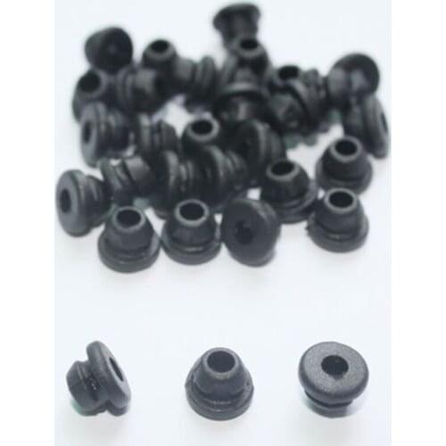 200 pieces/Bag Top Hat Style Sillicone Soft Nipples Rubber Tattoo Grommets for Tattoo Machine Needles Black Color