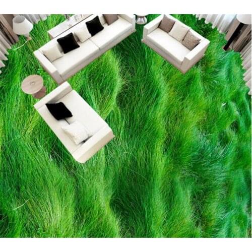 Custom Photo 3d flooring Wallpaper Modern Grass green plants PVC Wallpaper Self-adhesive flooring Wallpaper-3d Beibehang murals