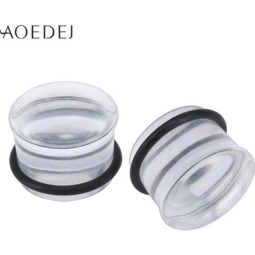 AOEDEJ Brand 2 Pcs Glass Ear Taper Gauge Ear Plug Expander Stretcher Flesh Tunnel Piercing Size 5-16mm Body Jewelry for Women