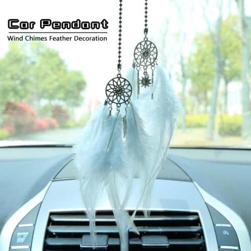 Car Dream Catcher With Feathers Handmade Wall Hanging Car Ornament Craft Wall Art Car Hangings Decor Home Decoration Wind Chimes