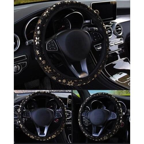 Car Steering-wheel Covers Car Steering Wheel Cover Shiny Snowflake Car Accessories Universal Diameter 38cm