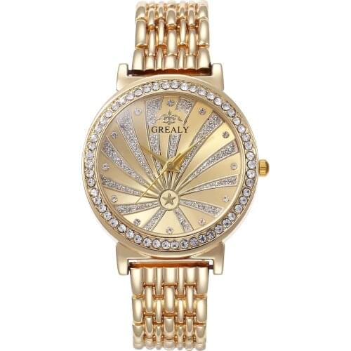 2019 New Geneva Women Watches Classic Luxury Rhinestone Watch Fashion Ladies Womens Clock Reloj Mujer Relogio Feminino Gold