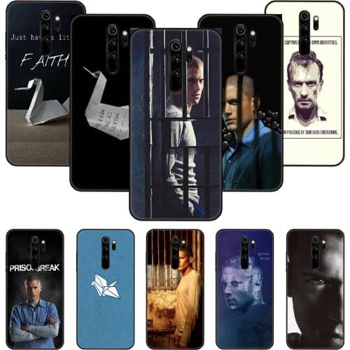 Phone Case For Xiaomi Redmi Note 8 8T 7 7A 9 9S 8A 4 5 Pro Black Cover Funda Luxury Shell Silicone Hoesjes Soft Prison Break