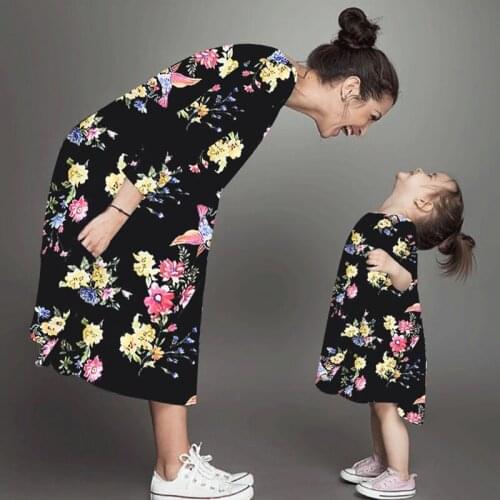 Kids Child Outfits Mum Big Sister Baby Girl Summer Mommy and Me Family Matching Mother Daughter Dresses Clothes Floral Mom Dress