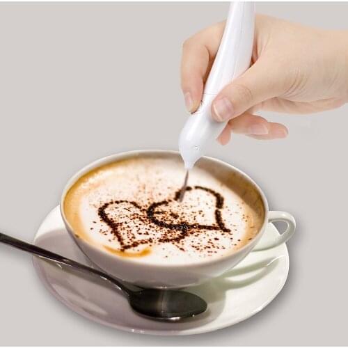 Electrical Latte Art Pen for Barista Template Cake Cappuccino Decoration Pen Coffee Carving Pen Coffee Stencils Cake Spice Pen