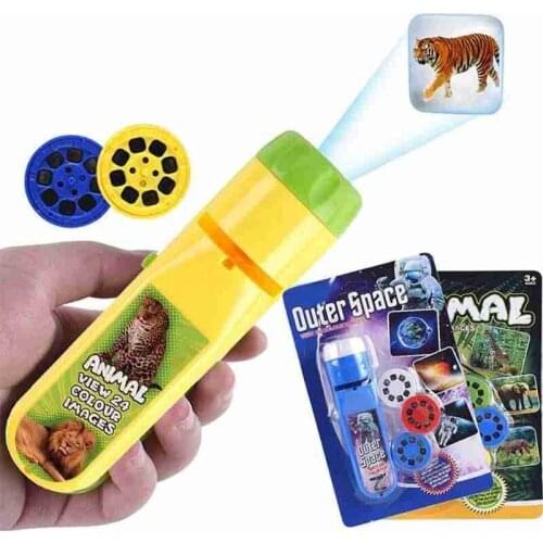 Flashlight Without Battery Learning & Education 4 In 1 Multi Function Early Childhood Education Projector Flashlight Bedtime